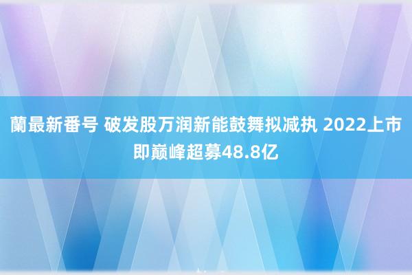 蘭最新番号 破发股万润新能鼓舞拟减执 2022上市即巅峰超募48.8亿