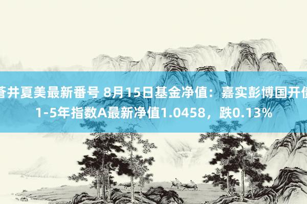 蒼井夏美最新番号 8月15日基金净值：嘉实彭博国开债1-5年指数A最新净值1.0458，跌0.13%