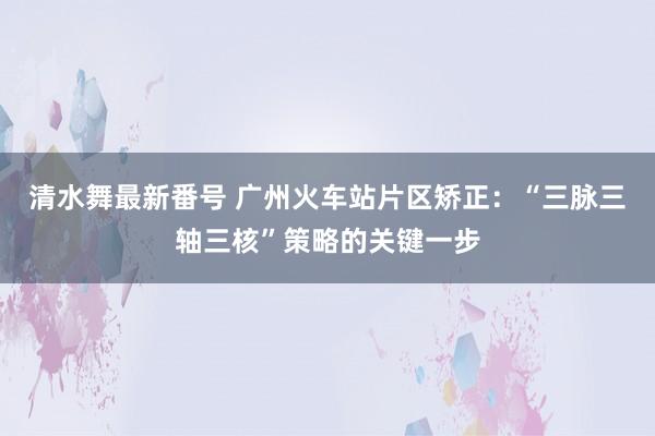 清水舞最新番号 广州火车站片区矫正：“三脉三轴三核”策略的关键一步