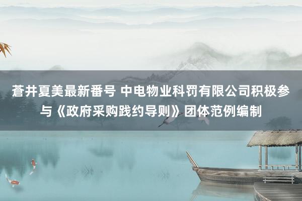 蒼井夏美最新番号 中电物业科罚有限公司积极参与《政府采购践约导则》团体范例编制