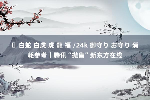 ✨白蛇 白虎 虎 龍 福 /24k 御守り お守り 消耗参考丨腾讯“抛售”新东方在线