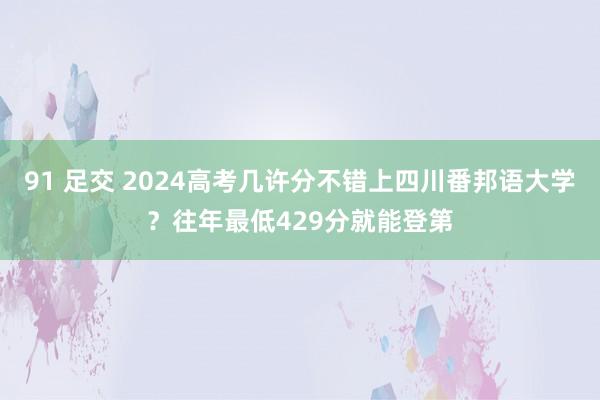 91 足交 2024高考几许分不错上四川番邦语大学？往年最低429分就能登第